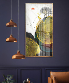 轻奢年轮水墨晶瓷装饰画