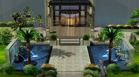 售楼示范单位花园设计效果图