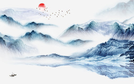 高档 现代风山水画 TIF分层