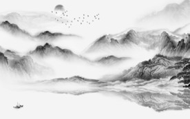 新款山水中国风画 TIF分层