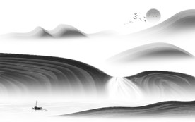 禅意 山水中国风画 TIF分层