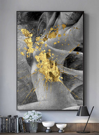 油画美女金箔性感黑白装饰画