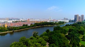 飞跃新淄博美丽孝妇河航拍水系