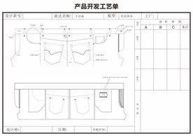 牛仔裤产品工艺单CDR矢量图