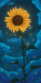 手绘治愈系插画装饰画