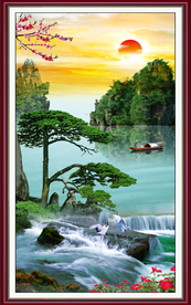 山水画 迎客松
