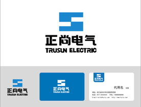 正尚电气标志蓝色简洁大气标识图