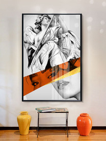 抽象几何美女装饰画