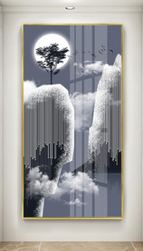 晶瓷晶贝山水玄关装饰画