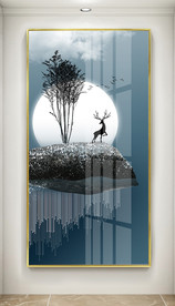 晶瓷晶贝山水玄关装饰画