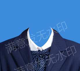 女生领花西装证件照模板正装