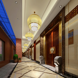 会所餐厅走廊室内设计效果图