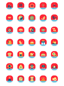 鼠年春节喜庆图标icon