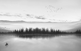 高档 山水画背景墙 TIF分层