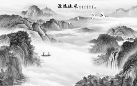 国画 背景山水画 TIF分层