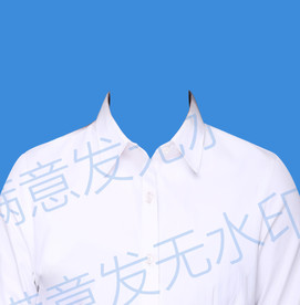 女生白色衬衫证件照模板