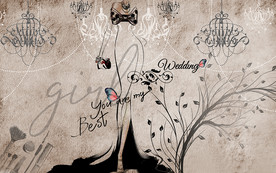 复古背景服装店工装背景墙