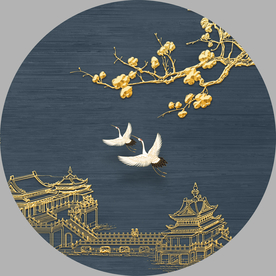 新中式装饰画 国潮花鸟装饰画