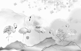 简约山水情国画 TIF分层