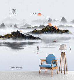 山水情 手绘水墨画