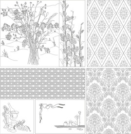 艺术玻璃刻绘花树