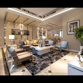 前卫现代风格装修客餐厅效果图