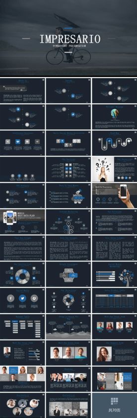 简易欧美商务PPT模板