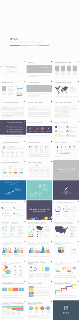 简易欧美商务PPT模板