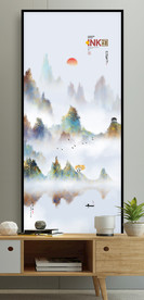 彩色水墨画 水彩画 装饰画