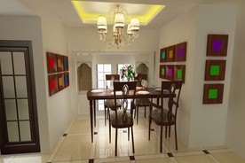 简欧餐厅室内动画