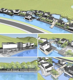 水岸别墅建筑模型