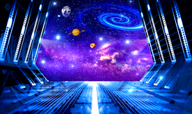 科幻星空背景墙