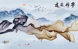 高档新设计山水画 TIF分层