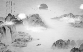 现代新设计山水画 TIF分层