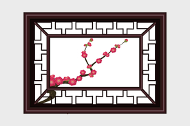 矢量图背景素材中国风长方形窗