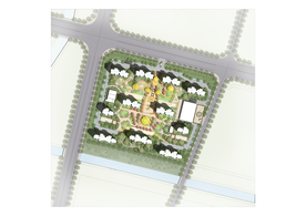 住宅居住建筑彩色总平面图