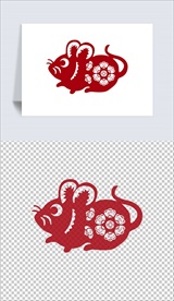 可爱小老鼠剪纸