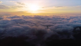 航拍大气云海日出