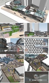 现代商业街模型