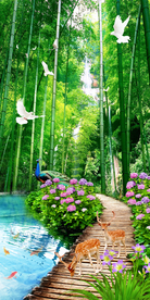 金桥富路竹林风景玄关