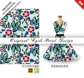 矢量文冠果四方连续