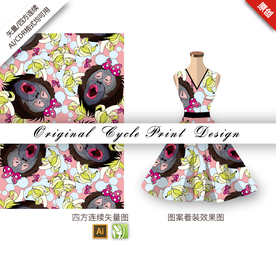 有趣猩猩香蕉四方连续