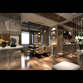 超现代风格装修客餐厅效果图