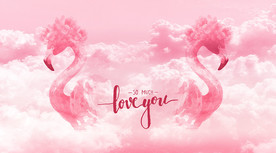 网红火烈鸟背景墙