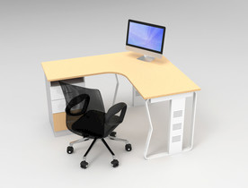 L型办公桌3D/rhino模型
