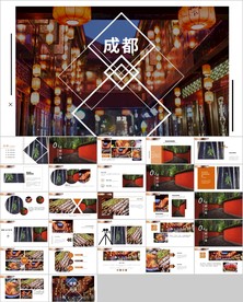 成都旅游相册PPT模板