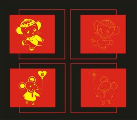 鼠年贴纸