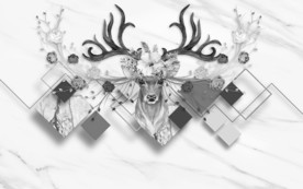 麋鹿 大气装饰画 TIF分层