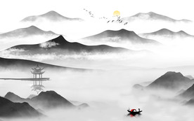 新款 山水水墨国画 TIF分层