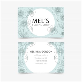 唯美的花艺名片模板